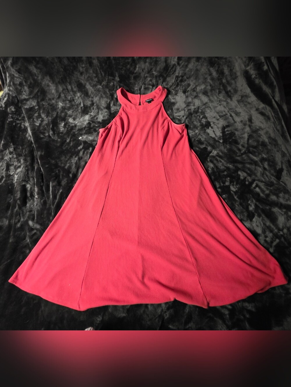 Torrid Pink/Orange/Red Halter A-Line Mini Dress